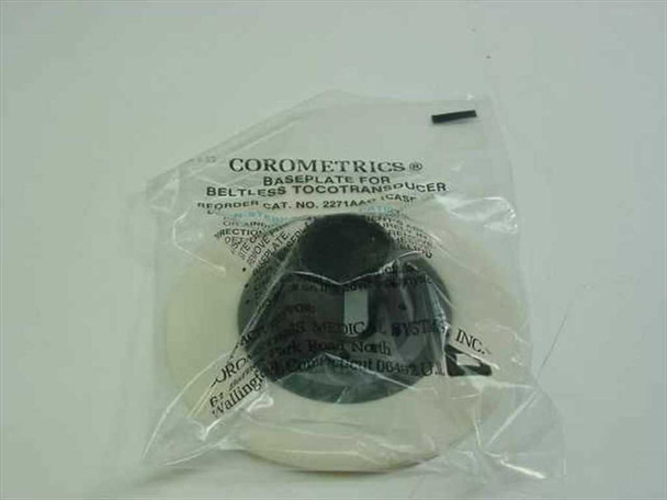 Corometrics 2271AAO Beltless Tocotransducer Baseplate — single individually wrapped unit showing packaging label with catalog number