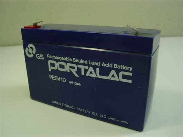 GS Portalac PE6V10 6V 10Ah rechargeable sealed lead-acid battery — representative example of the battery type required (not included with this unit)