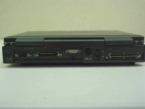 Mitsuba TS30AS laptop – right-side view showing power button, serial, parallel, VGA, PS/2, and expansion slot ports
