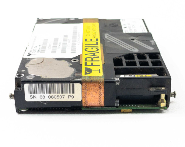 IBM 27H1698 SSA Hard Drive – opposite side view showing barcode label and fragile handling tape