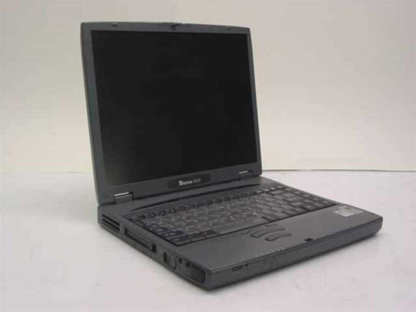 Toshiba Tecra 8100 PT810U laptop – three-quarter front view showing keyboard, trackpad, and open display