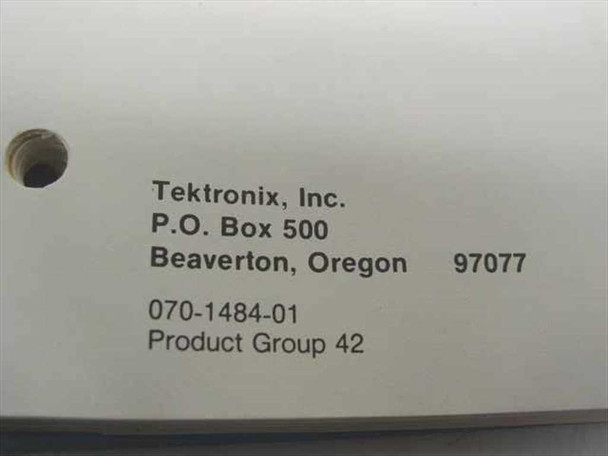 Tektronix 7A26 manual rear inside cover showing publication number 070-1484-01 and Tektronix Inc. Beaverton Oregon address