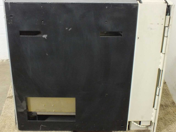 Fujitsu M2444AC Wiltec cabinet – right side panel view showing ventilation slots and interface connector cutout at bottom