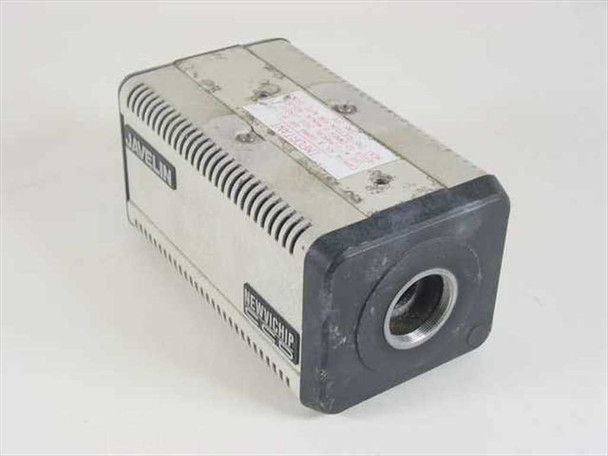 Javelin Electronics JE-7242 Newvichip CCD TV Camera – front three-quarter view showing Javelin and Newvichip branding with red label on top