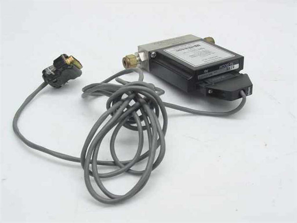 Matheson 8141 Pressure Transducer side and rear view showing compression fittings and attached cable with DB15 connector