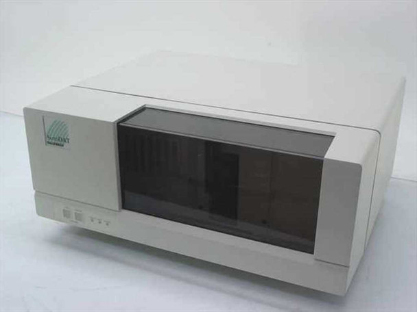 ADIC AutoDAT Tallgrass 4mm DAT tape library autoloader housing — front view showing smoked-tinted access door and brand logo