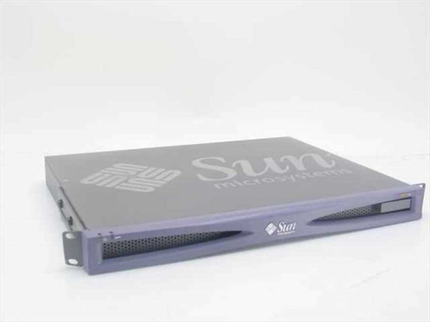 Sun Microsystems Netra X1 1U rackmount server front panel — Sun Microsystems logo on top cover, drive bay at right