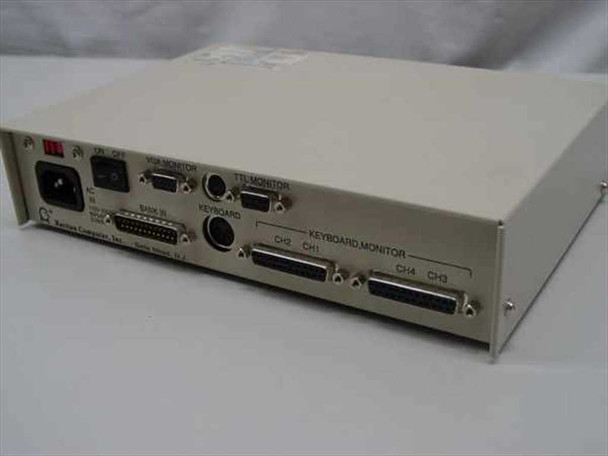 Raritan MC4E rear panel – VGA monitor port, TTL monitor port, keyboard port, and four 25-pin keyboard/monitor channel connectors