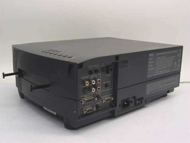 NEC MT820 MultiSync LCD Projector – rear panel alternate angle showing full port layout and IEC power connector