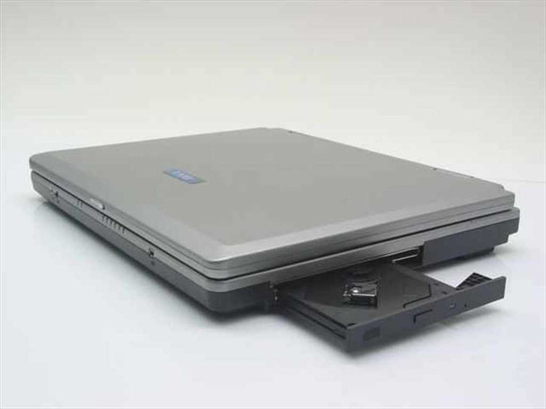 TAIO Jetbook 700 left side showing open 24x CD-ROM drive bay with disc tray extended