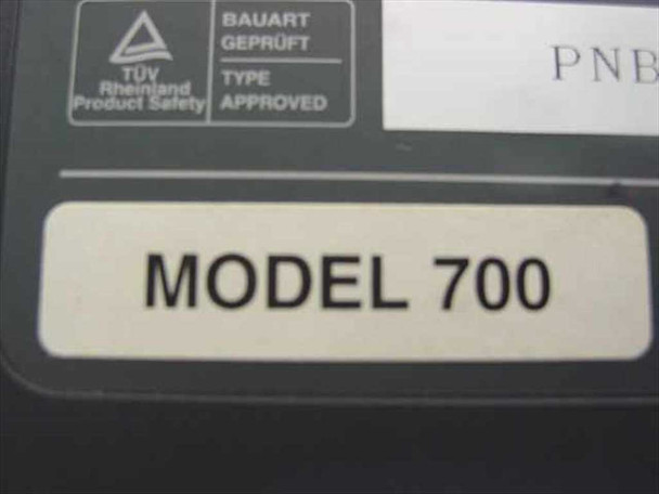 TAIO Jetbook 700 bottom label close-up – MODEL 700 label and TÜV Rheinland Type Approved certification mark