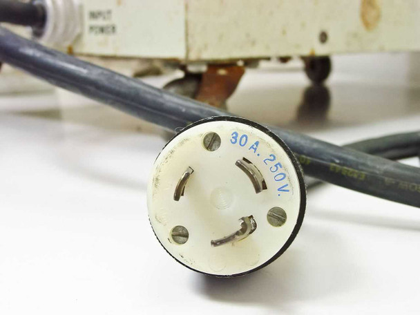 Input power cable locking plug — 30A 250V twist-lock connector attached to Constant Power 6 unit