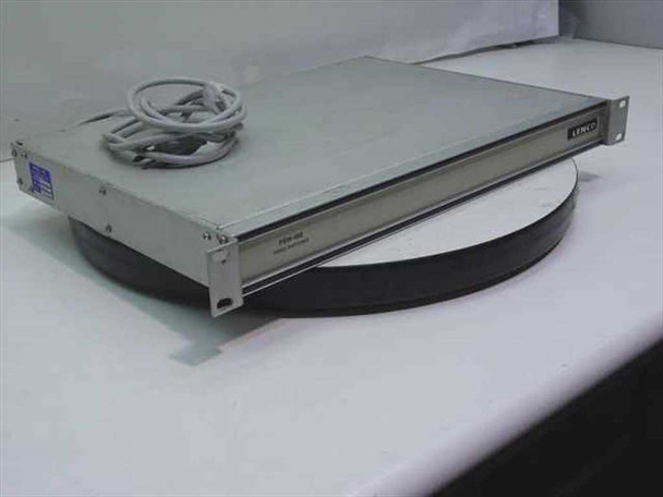 Lenco PSW-468 Video Switcher – top and front angle view showing 1U rackmount chassis with power cable coiled on top