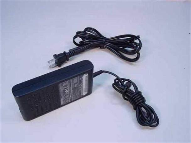 Toshiba PA3083U-1ACA AC adapter with attached AC power cord, front and top view showing black plastic housing
