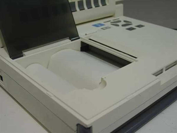 Telectronics 9602 interior top view with display open showing paper/thermal roll compartment and recording mechanism