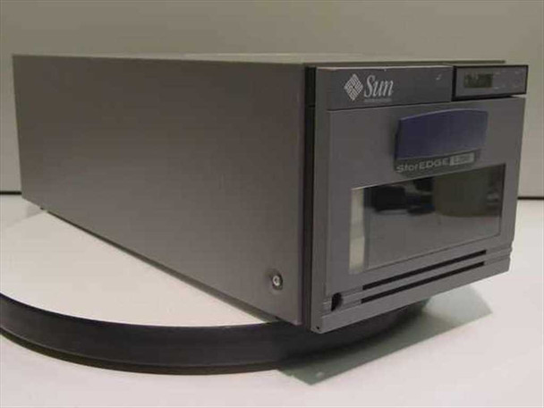 Sun Microsystems StorEDGE L280 Tape Library front-left angle view showing Sun logo and StorEDGE L280 label on drive door