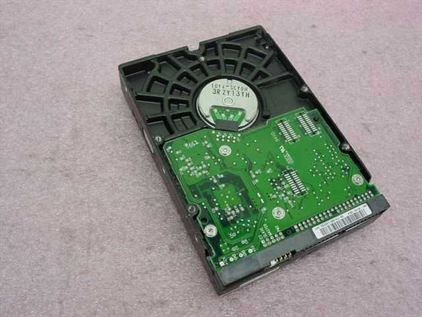 Western Digital WD1200JB 120GB IDE hard drive – PCB/controller board view showing green circuit board and spindle motor