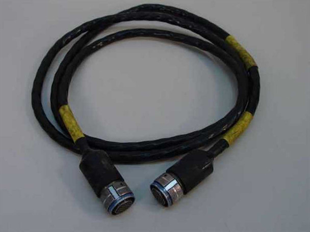 GE DDTU data cable — full length view of included multi-pin circular military connector cable with yellow band markings