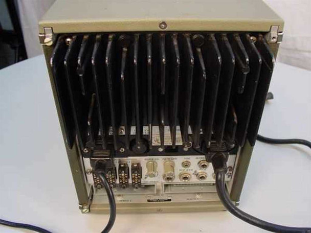 HP 78901A rear panel view showing large finned heat sink array, multi-pin connectors, power connectors, and cabling