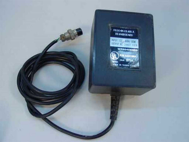 Plug-in Class 2 transformer AC adapter (not included with sale) shown separately — input 120V, output AC 24V 1.67A, UL listed, made in Taiwan