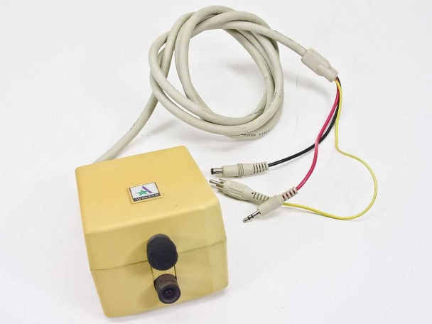 Avistar VideoLan 4e teleconference camera microphone unit – front view showing camera lens, Audio-Technica microphone, and integrated cable with connectors