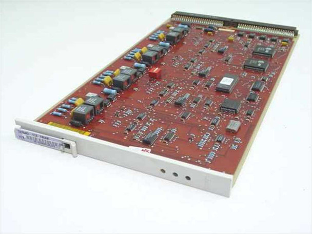 AT&T Lucent Avaya TN760D 4-Port Tie Trunk circuit card – angled top view showing red PCB and front faceplate