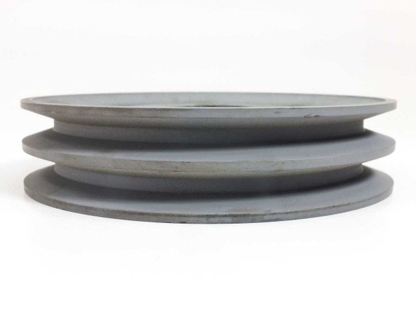TB Woods 2AG61D 2-groove V-belt sheave — edge/profile view showing dual groove depth and overall thickness