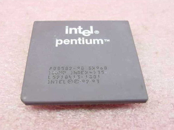 Intel Pentium SX968 A80502-90 90MHz CPU – top view showing Intel Pentium logo and printed markings
