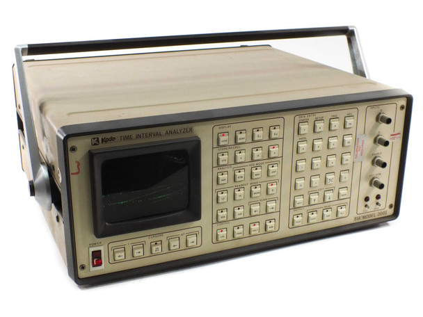 Kode TIA Model 2001 Time Interval Analyzer — front panel view showing CRT display and full keypad matrix