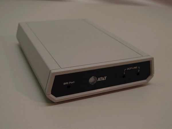 AT&T Lucent 107573644 Definity Multimedia Link — angled front view showing AT&T logo, BRI Port label, and DCP Line indicators