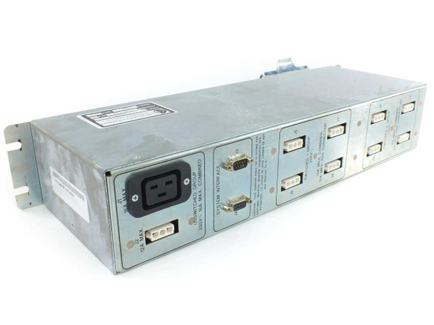 Sherwood Model 10 Power Sequencer – rear panel showing IEC power inlet, switched outlet groups with DB9 serial interface ports and System Interface label