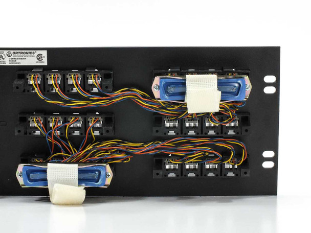 Ortronics OR-808044023 rear panel second view showing full wiring harness routing and modular rear termination blocks