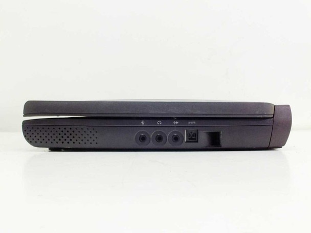 Dell Latitude CPi D300XT left side view showing speaker grille, microphone port, headphone port, IR port, and RJ-11 modem jack