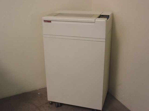 HP Hewlett-Packard C2354A 2300 Line Printer cabinet – front left angle view showing white floor-standing enclosure