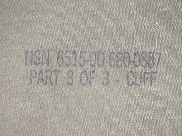 Close-up of canvas panel stamped NSN 6515-00-680-0887 Part 3 of 3 Cuff