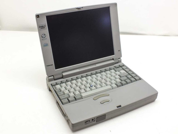 Toshiba Satellite Pro 420CDS laptop – three-quarter front view, lid open, screen black