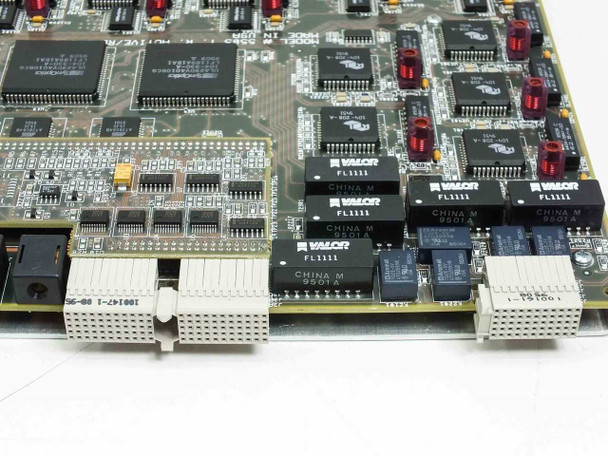 Bay Networks 5505P PCB detail – Valor FL3111 magnetics modules and edge connector area showing additional ICs and passive components