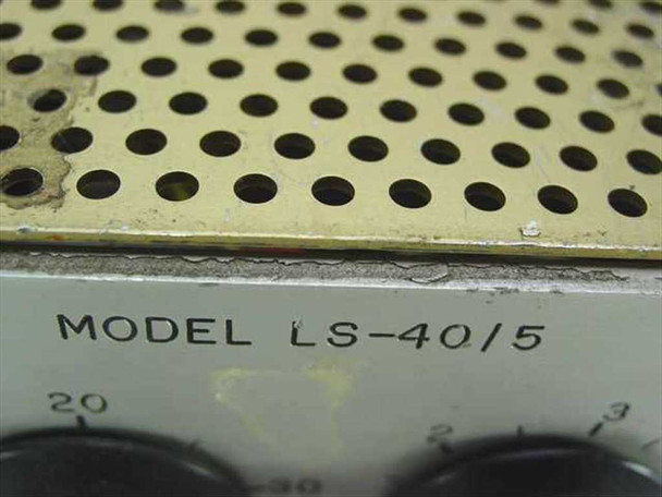 Production Electronics LS-40/5 – close-up of model number label on front panel showing MODEL LS-40/5