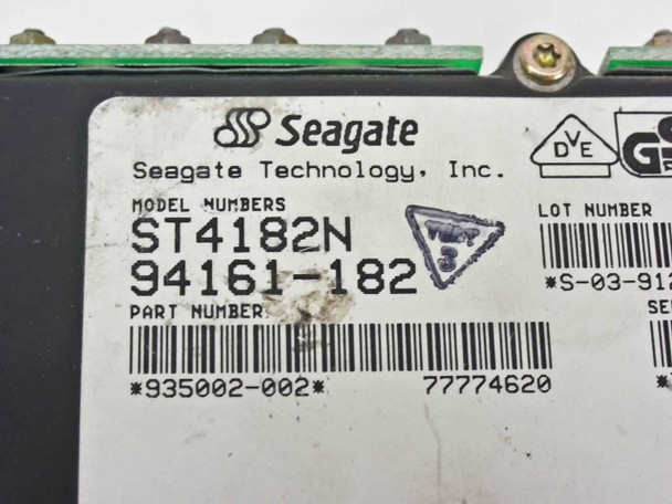 Seagate ST4182N label close-up showing model numbers ST4182N and 94161-182, part number 935002-002