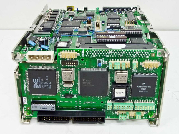 Fujitsu M2651SA SCSI hard drive — opposite side PCB view showing Motorola MC68HC000FN16 processor, additional controller ICs, and SCSI ribbon connector