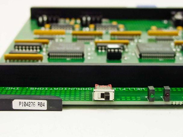 Wellfleet Communications SRMF 104276 – close-up of board edge label showing P104276 R04 and Wellfleet Communications Inc. silkscreen
