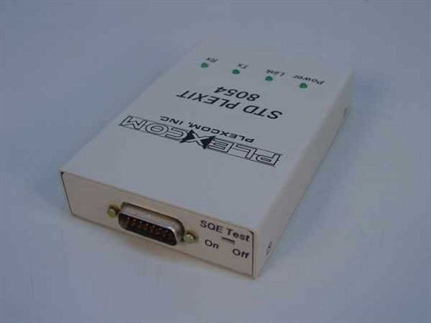 Plexcom STD Plexit 8054 transceiver – rear panel view showing DB15 AUI connector and SQE Test On/Off switch