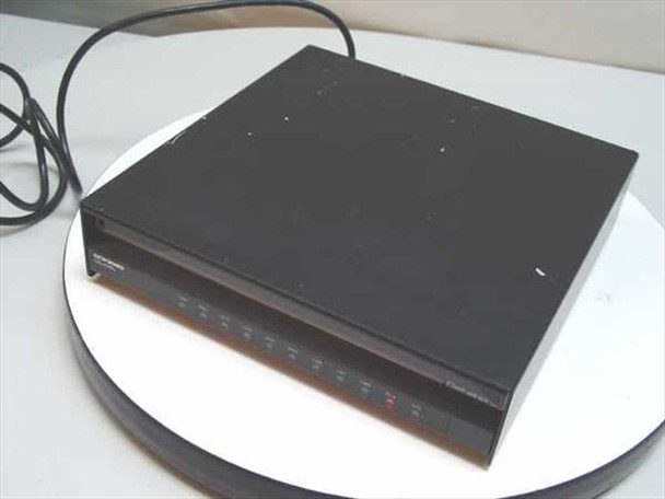 Datatel DCP3080 CSU/DSU Modem Interface Module – top and left side view, black desktop enclosure with power cord attached