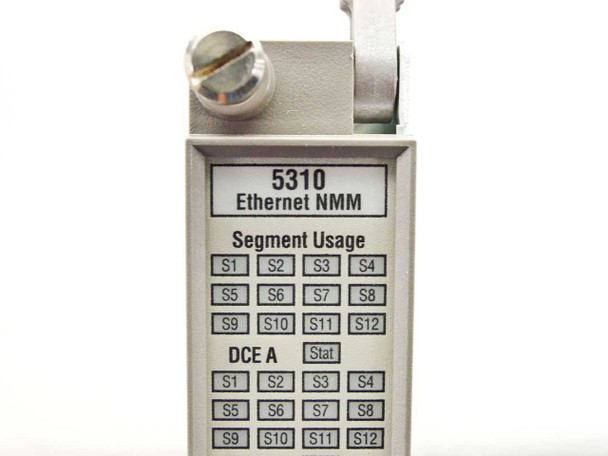 Bay Networks 5310A faceplate label showing '5310 Ethernet NMM', Segment Usage S1–S12, and DCE A port layout