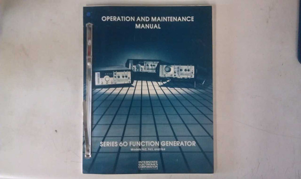 Interstate Electronics Series 60 Function Generator Operation and Maintenance Manual front cover showing instrument photo and title