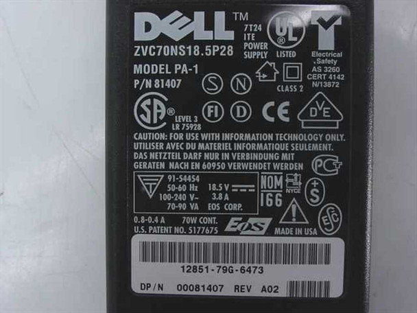 Dell AC Adapter18.5VDC 3.8A PA-1 Xp Series Laptop (81407)