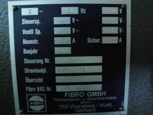 Second Fibro GMBH rating plate — 3-phase, 50Hz, Baujahr 1982, Steuerung Nr. visible, Fibro GMBH Weinsberg / Württemberg Germany