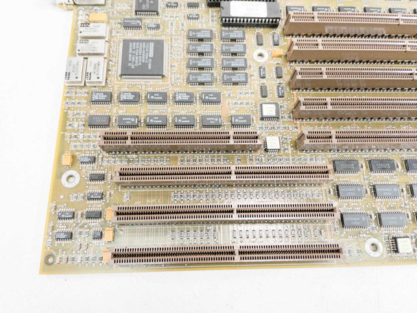 NCR 150-0018431 motherboard corner detail showing ISA slots, memory sockets, and supporting ICs