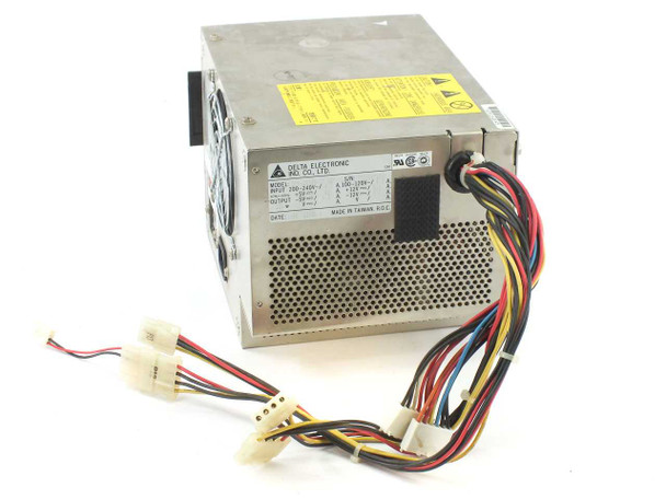 Delta Electronics DSP-200EB-1H AT power supply – fan-side view showing Delta Electronic label, output wiring, and ventilation grille