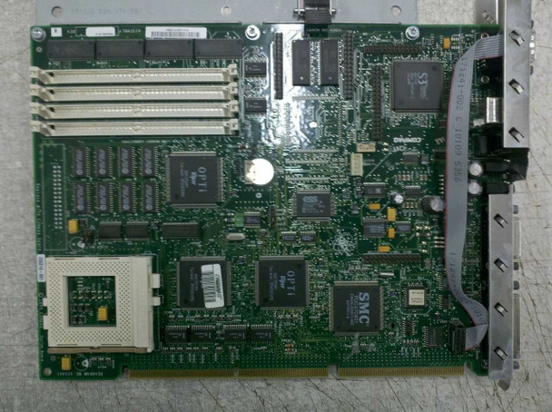 Compaq 235210-001 system board – bottom/reverse view showing rear I/O bracket and board underside